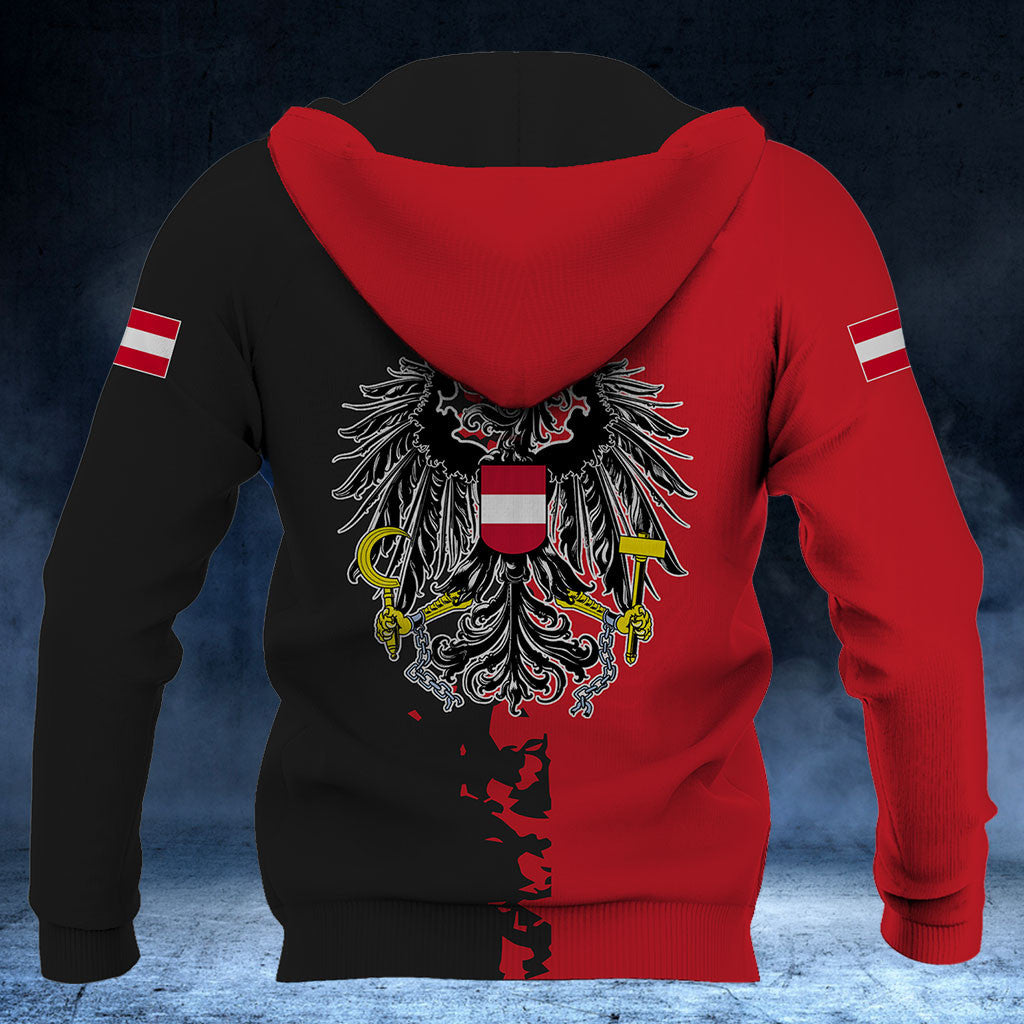 Customize Austria Flag Half Black Shirts