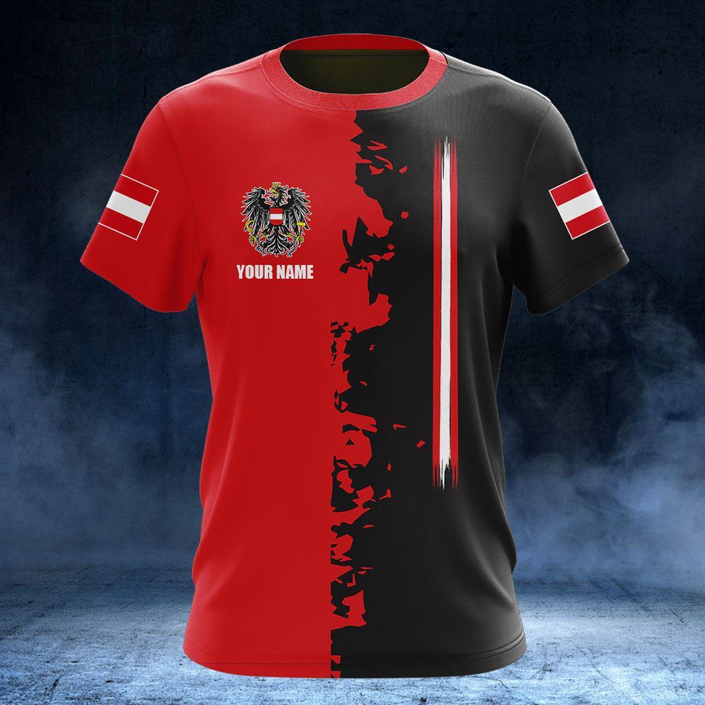 Customize Austria Flag Half Black Shirts