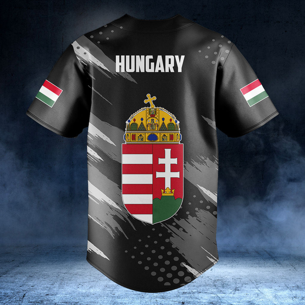 Customize Hungary Coat Of Arms Grey Brush Shirts