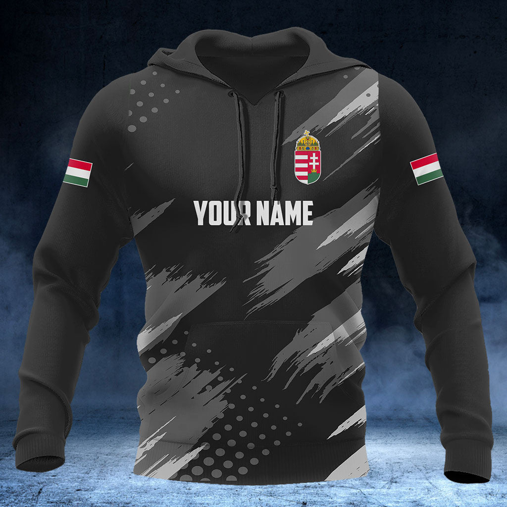 Customize Hungary Coat Of Arms Grey Brush Shirts