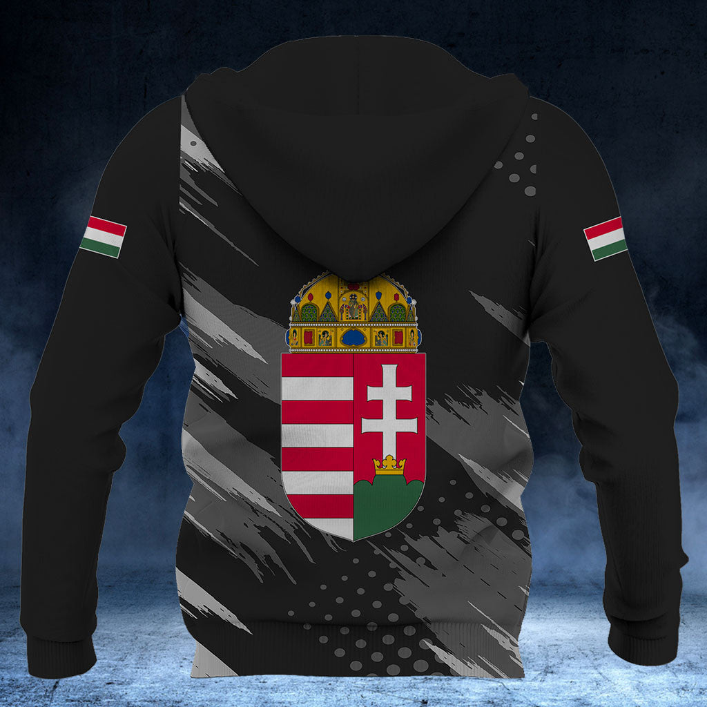 Customize Hungary Coat Of Arms Grey Brush Shirts