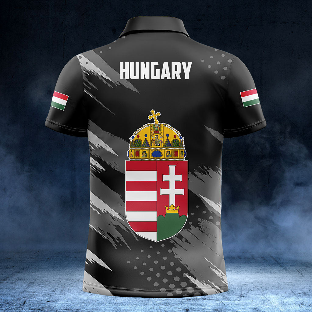 Customize Hungary Coat Of Arms Grey Brush Shirts