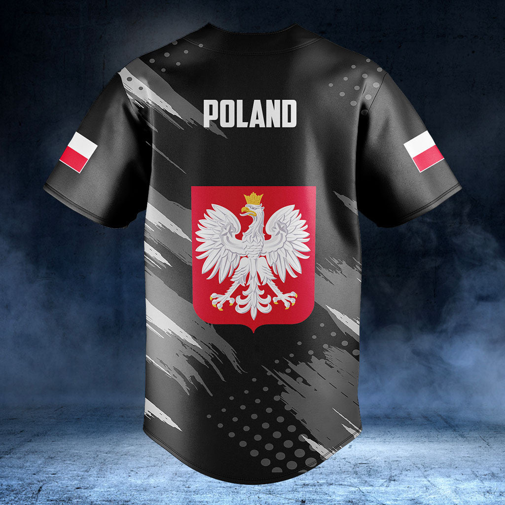 Customize Poland Coat Of Arms Grey Brush Shirts