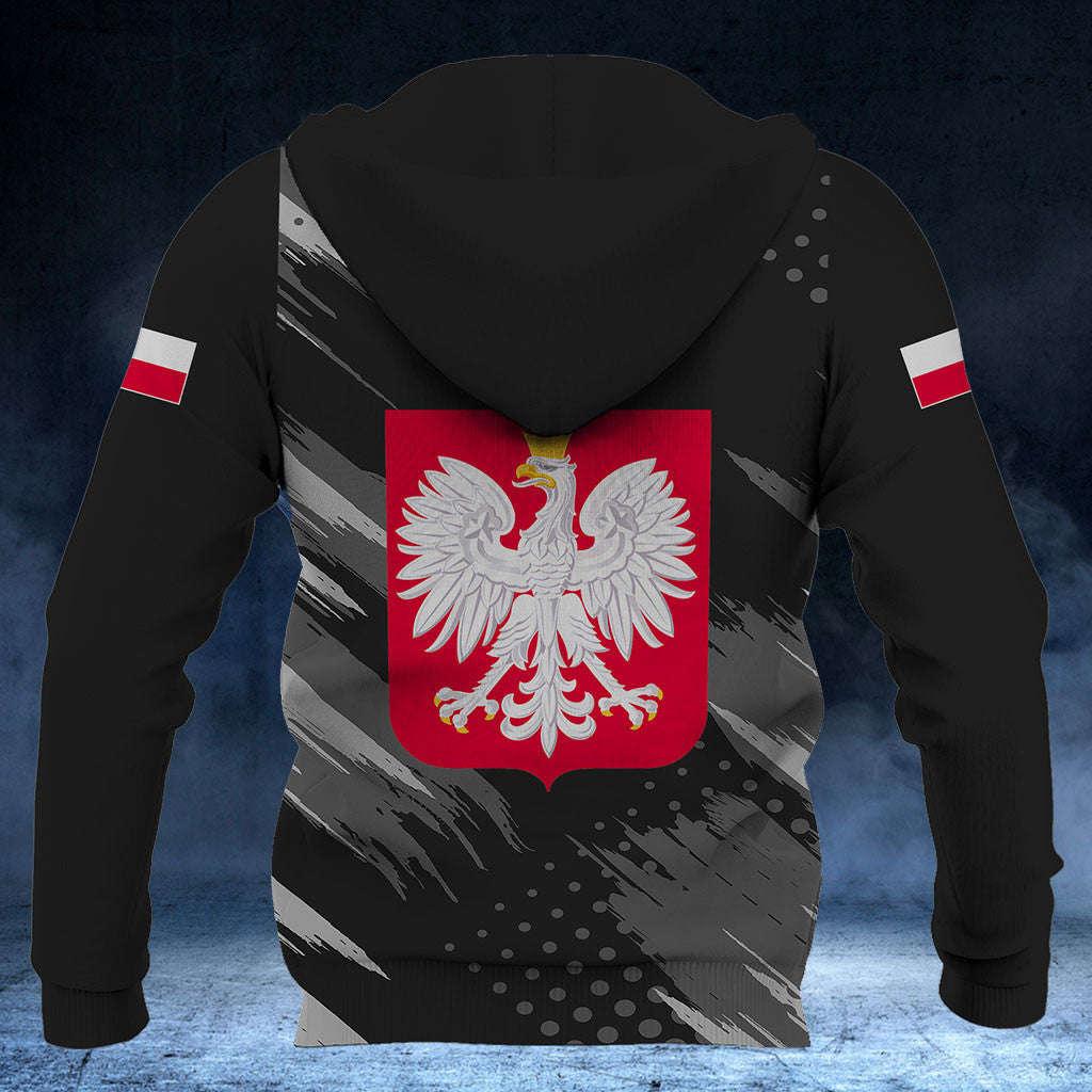 Customize Poland Coat Of Arms Grey Brush Shirts