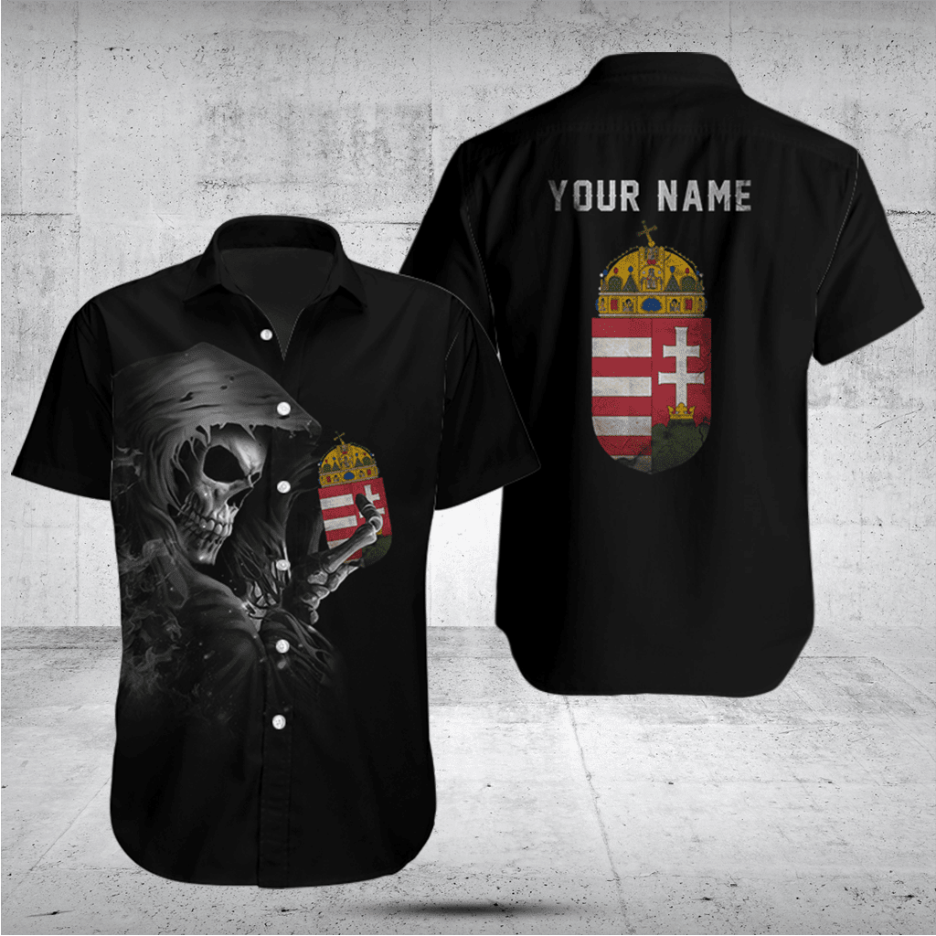 Customize Hungary Black Skull Shirts