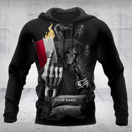 Customize Poland Skull Flag Fire Shirts