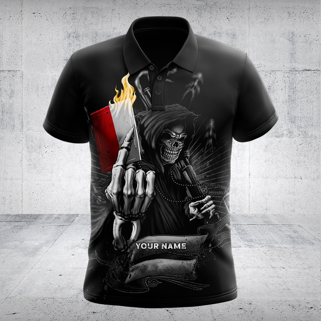 Customize Poland Skull Flag Fire Shirts