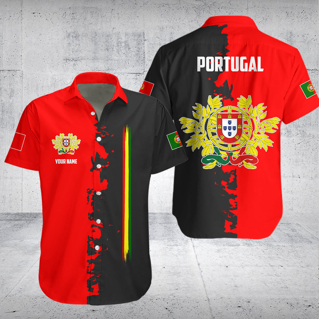 Passen Sie Portugal Flagge halb schwarze Shirts