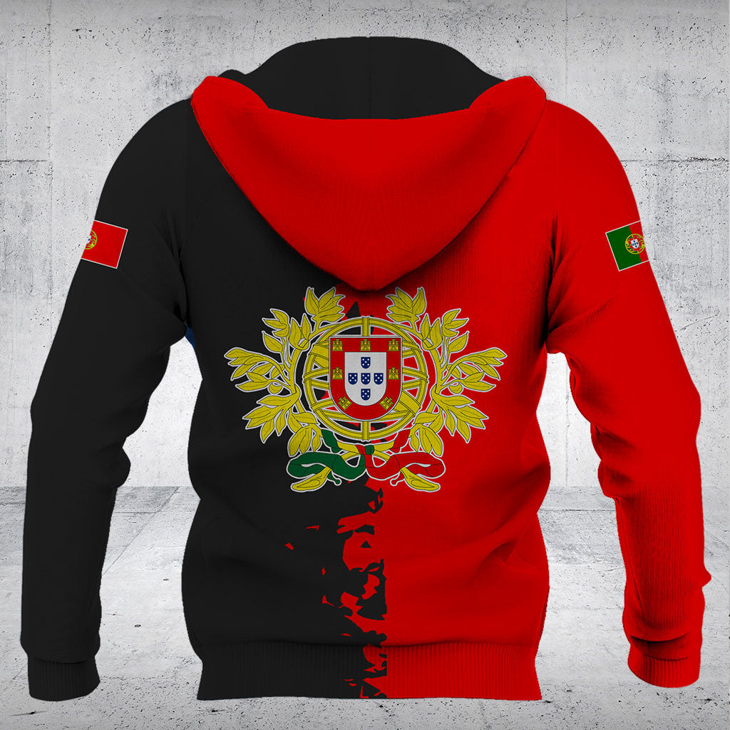 Passen Sie Portugal Flagge halb schwarze Shirts