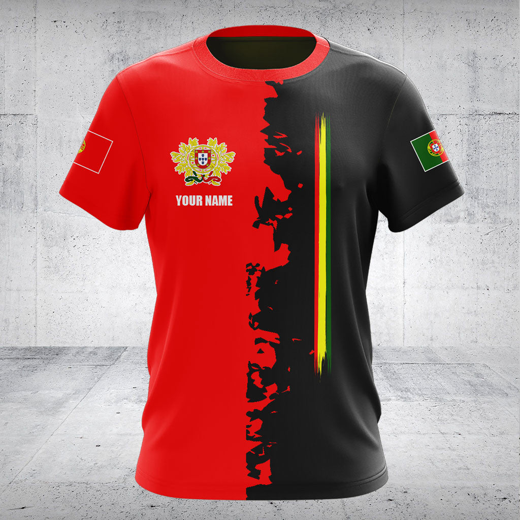 Passen Sie Portugal Flagge halb schwarze Shirts