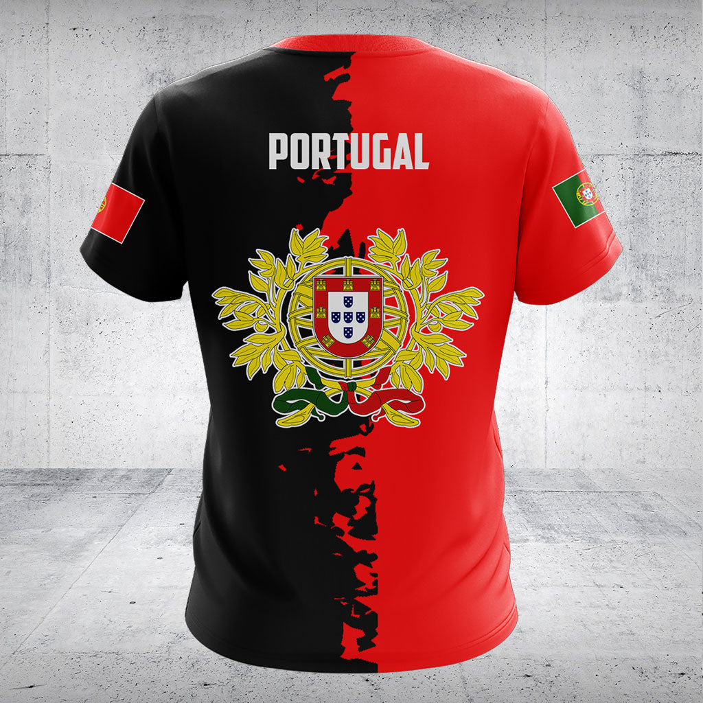 Passen Sie Portugal Flagge halb schwarze Shirts