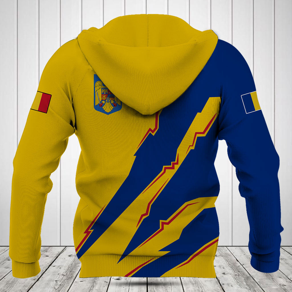 Customize Romania Flag Scratch 3D Shirts