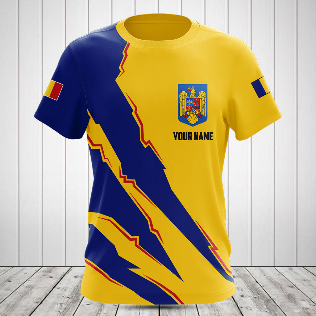 Customize Romania Flag Scratch 3D Shirts