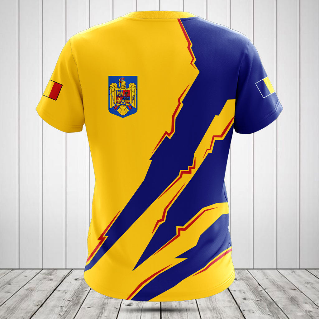 Customize Romania Flag Scratch 3D Shirts