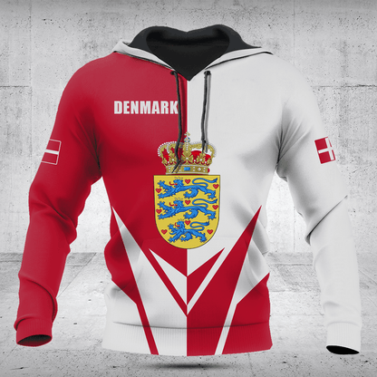 Customize Denmark Coat Of Arms Flag Arrow Shirts