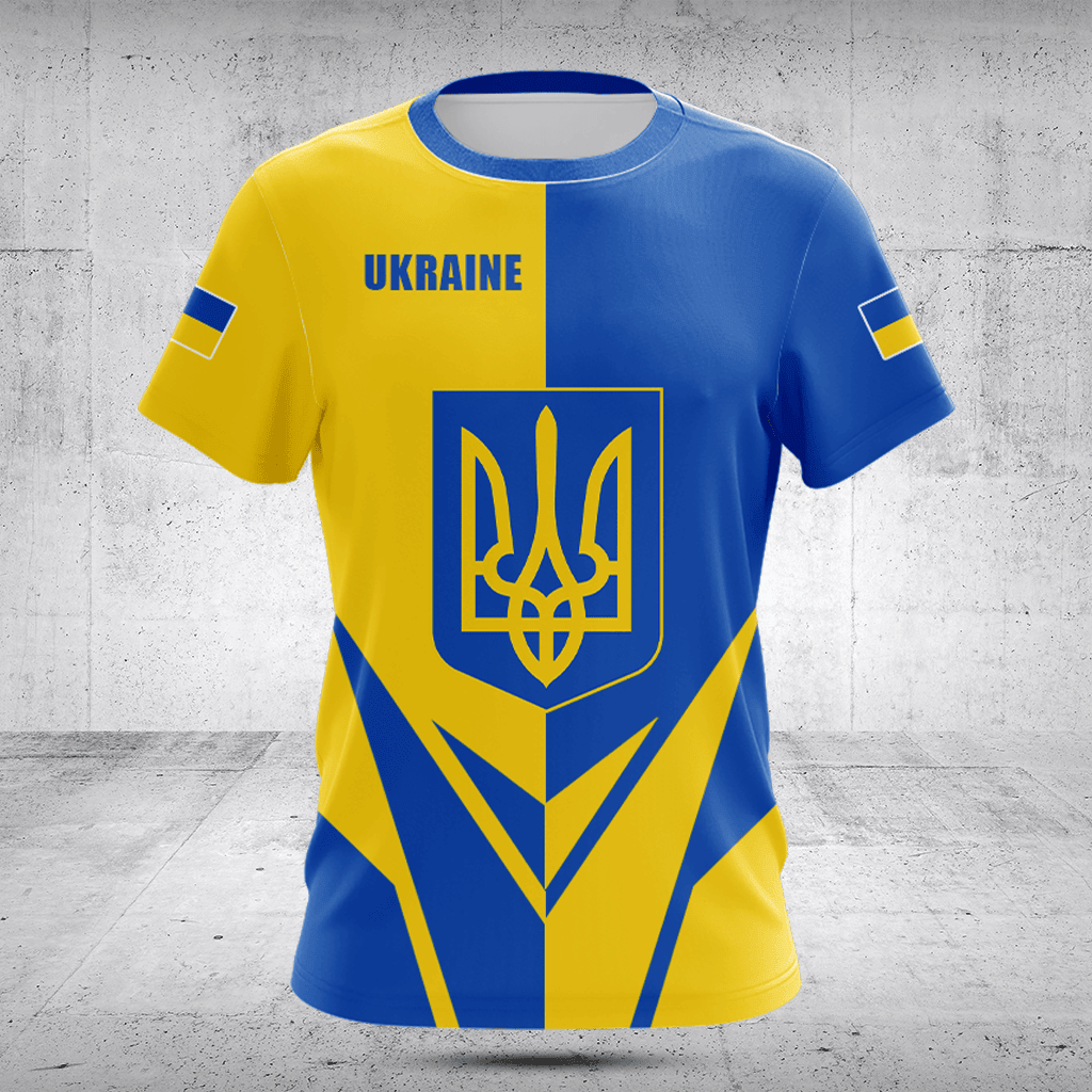 Ukraine Wappen Flagge Pfeil Shirts