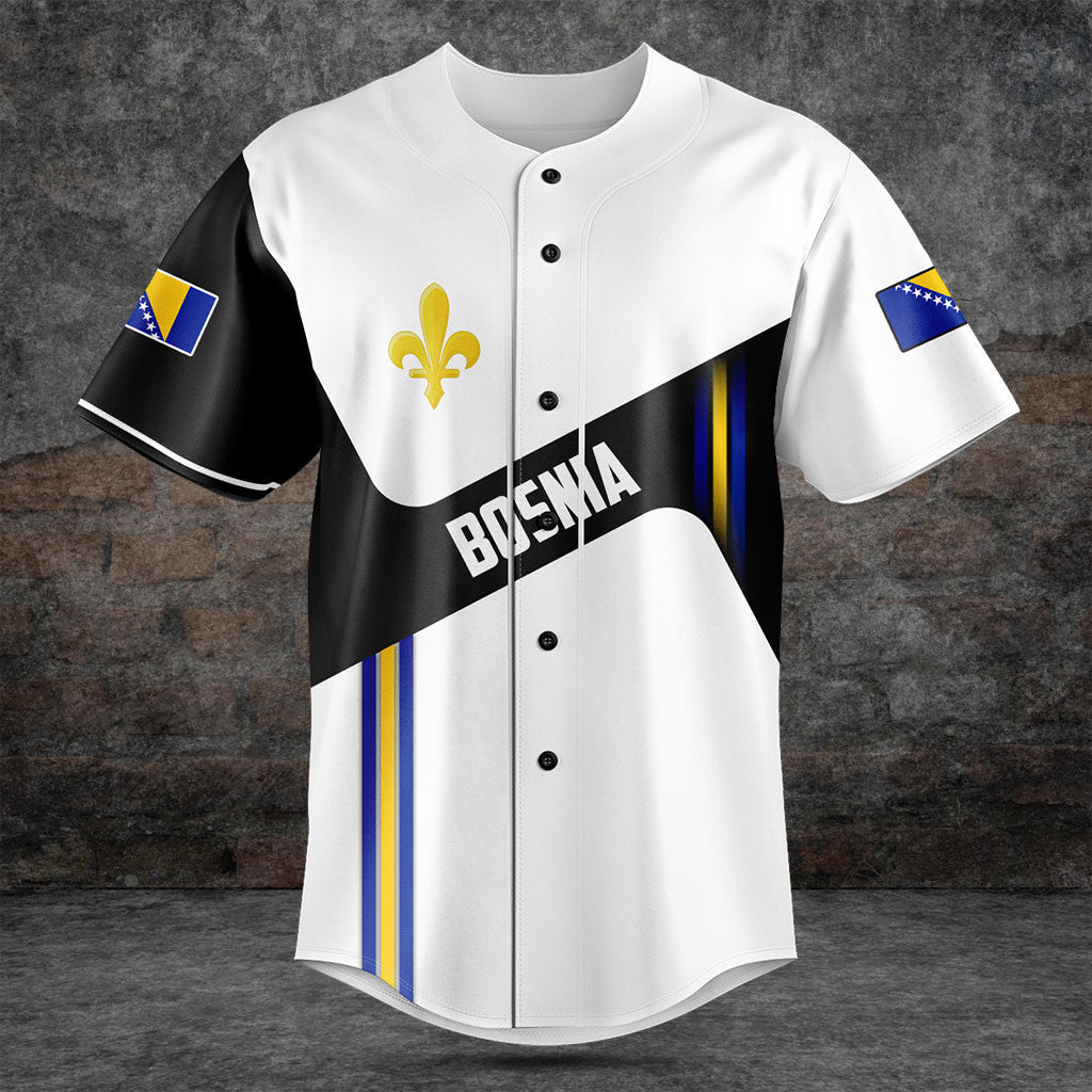 Customize Bosnia Lily Flag Black And White Shirts