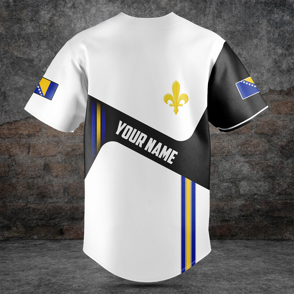 Customize Bosnia Lily Flag Black And White Shirts