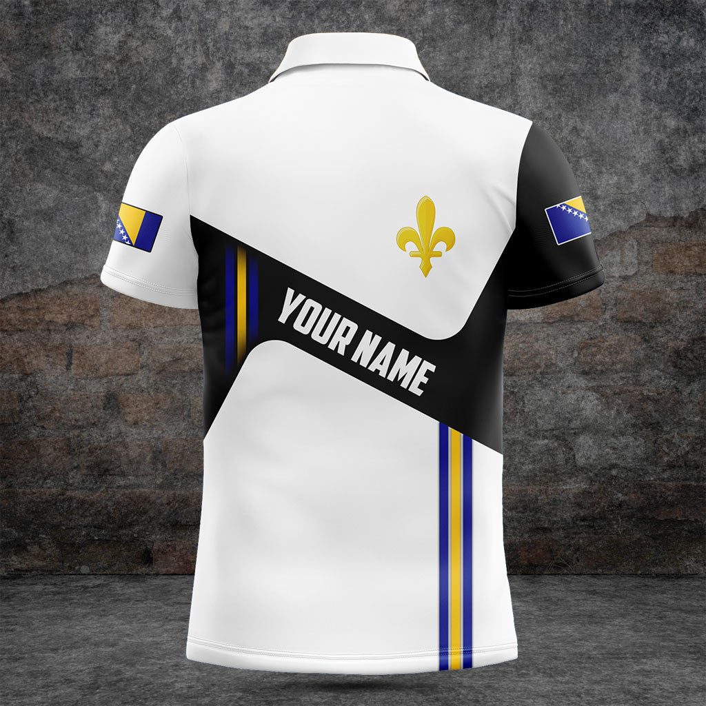 Customize Bosnia Lily Flag Black And White Shirts