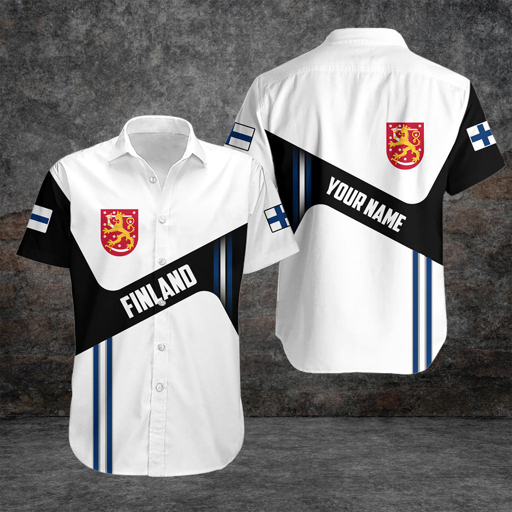 Customize Finland Flag Black And White Shirts