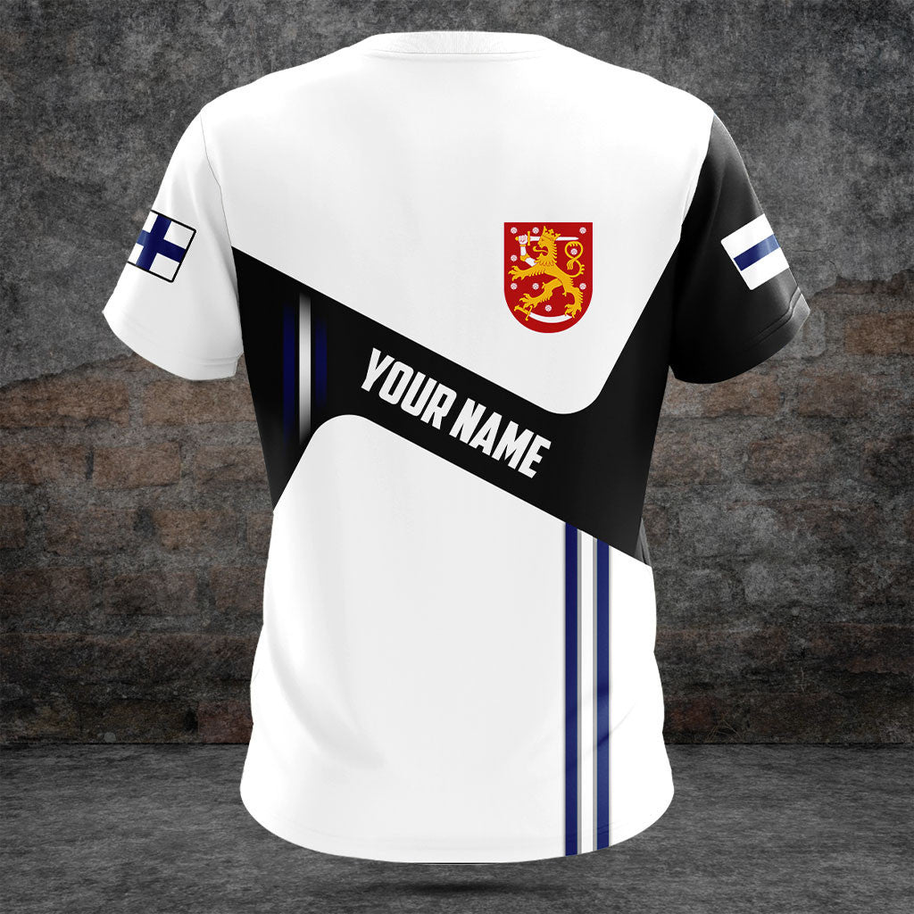 Customize Finland Flag Black And White Shirts