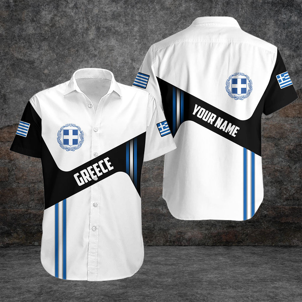 Customize Greece Flag Black And White Shirts