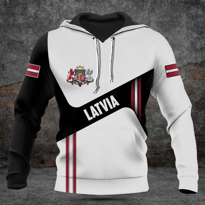 Customize Latvia Flag Black And White Shirts