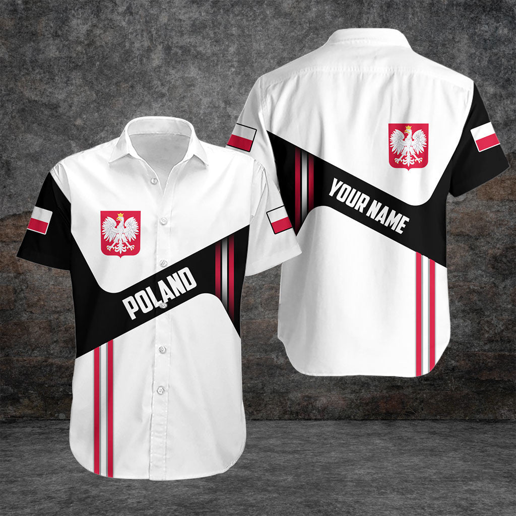 Passen Sie Polen Flagge Schwarz Und Weiß Shirts