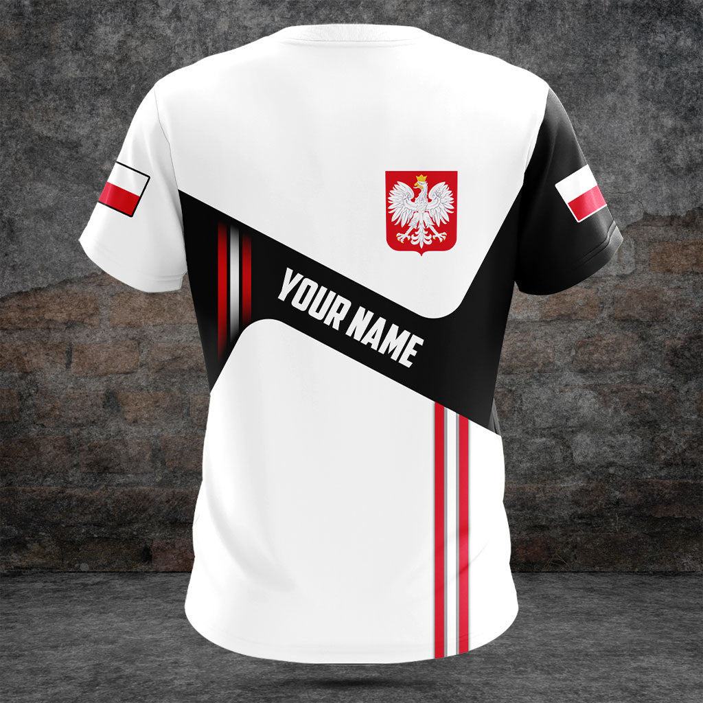 Passen Sie Polen Flagge Schwarz Und Weiß Shirts