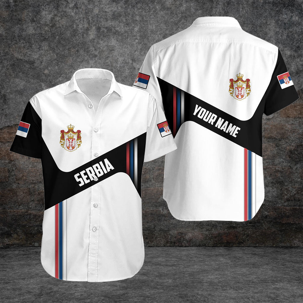 Customize Serbia Flag Black And White Shirts