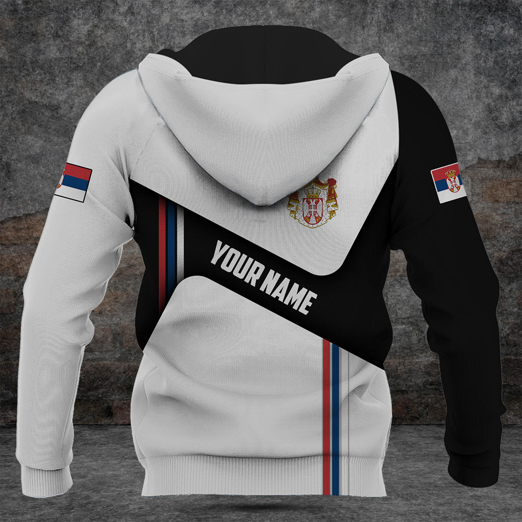 Customize Serbia Flag Black And White Shirts