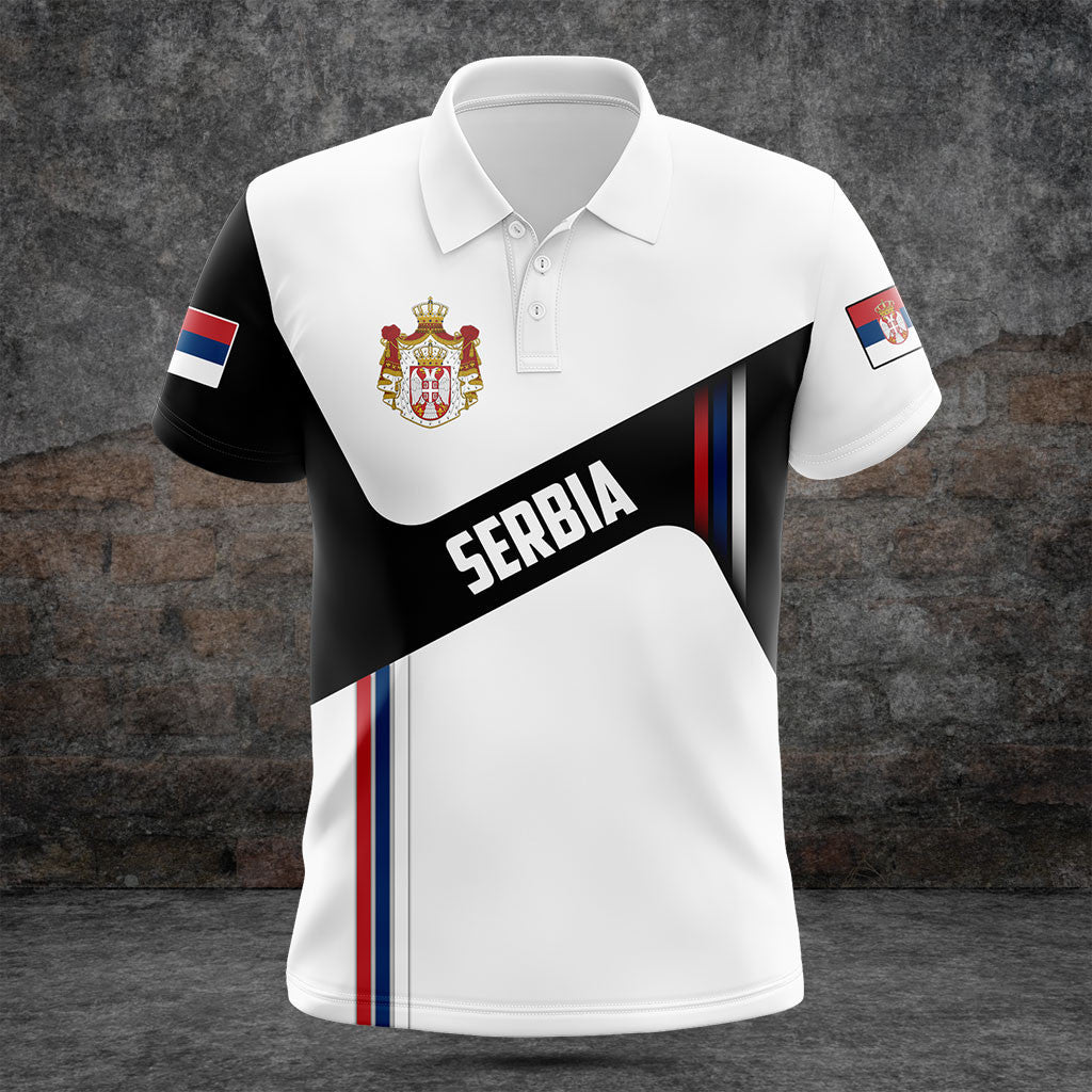 Customize Serbia Flag Black And White Shirts