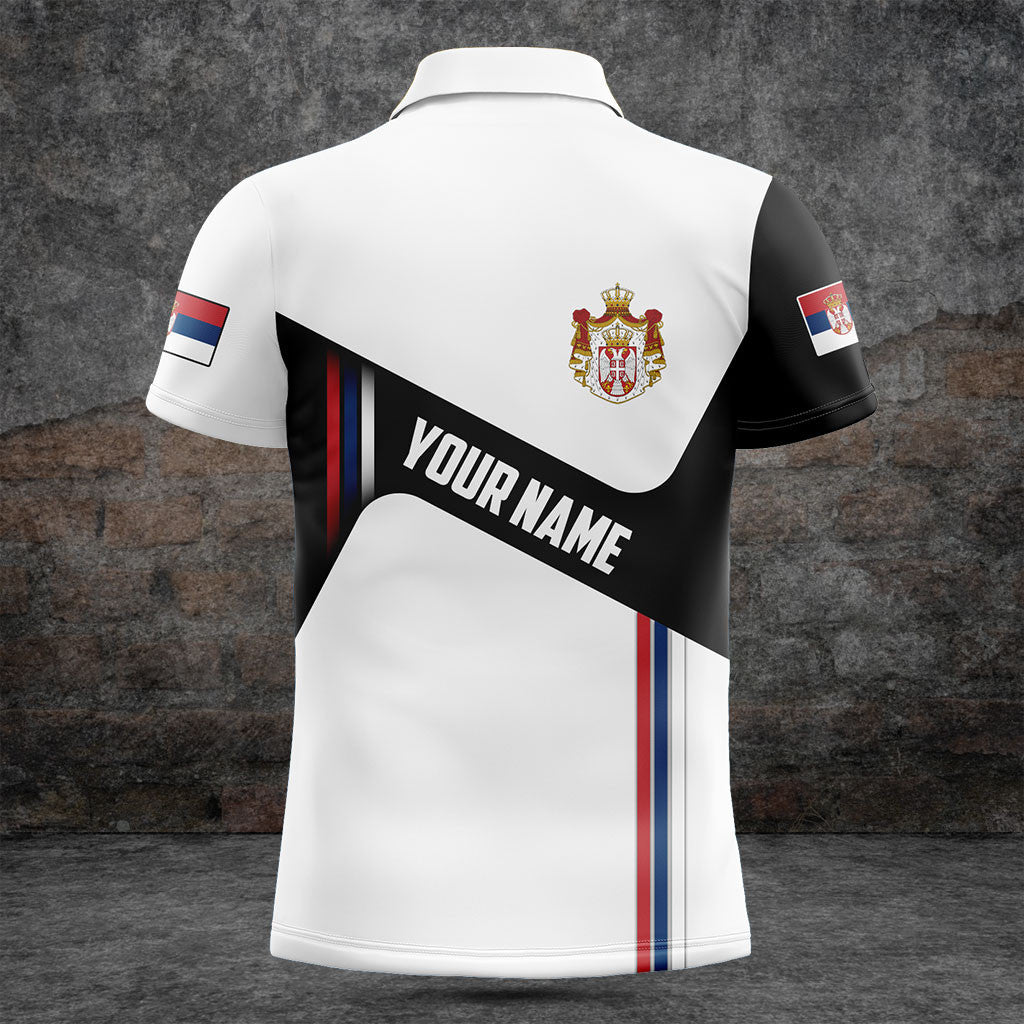 Customize Serbia Flag Black And White Shirts