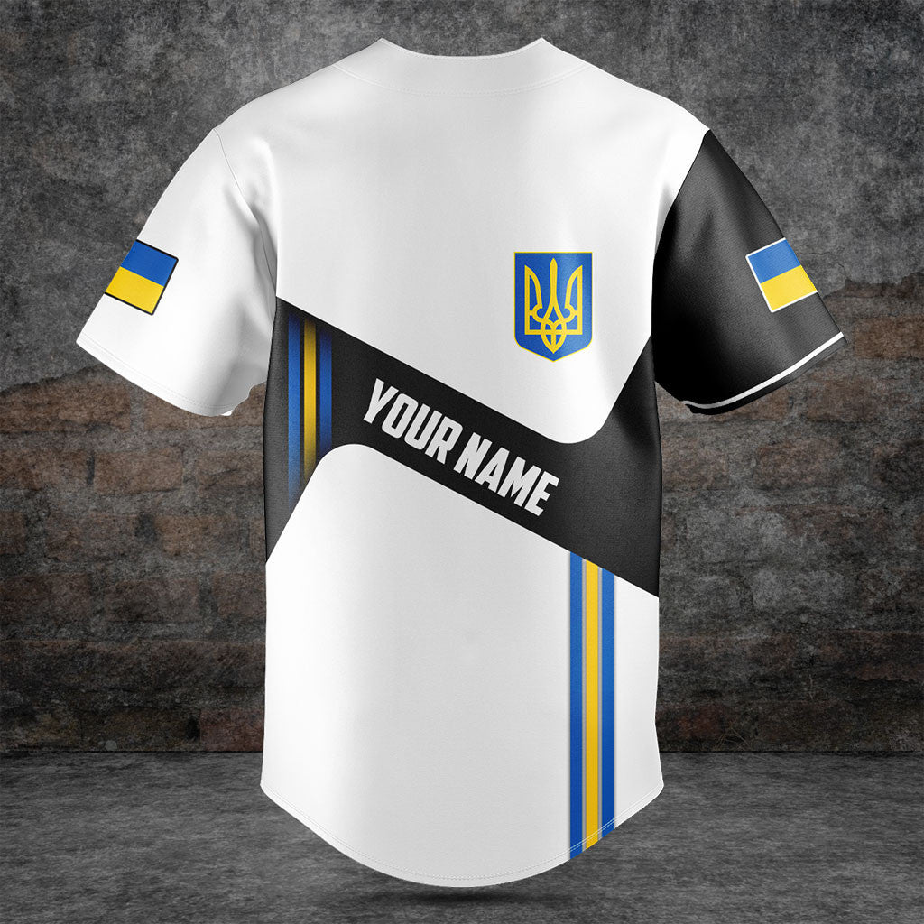 Passen Sie die Ukraine-Flagge schwarz und weiß Shirts