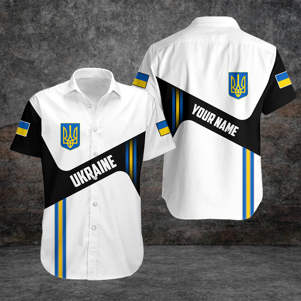 Passen Sie die Ukraine-Flagge schwarz und weiß Shirts