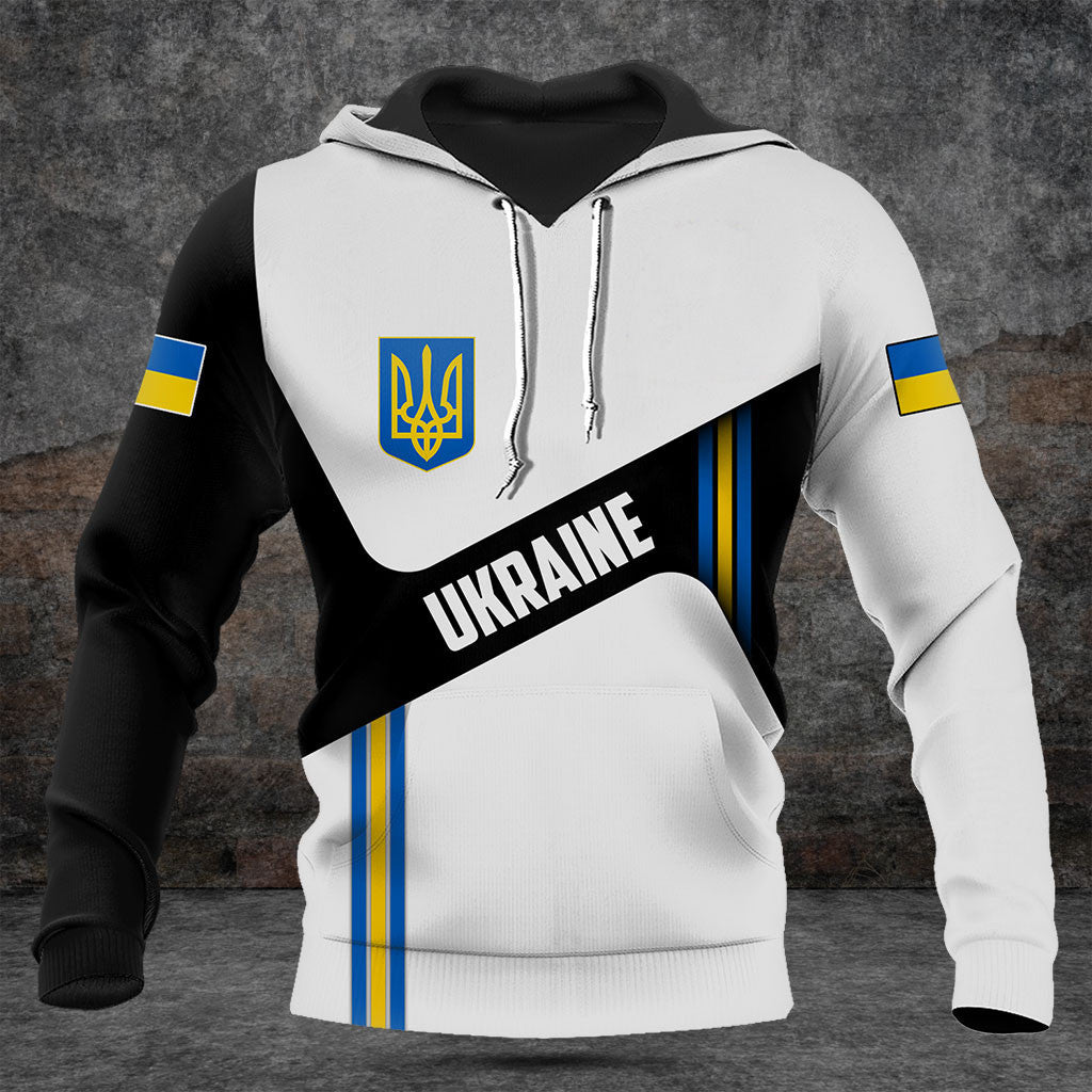 Passen Sie die Ukraine-Flagge schwarz und weiß Shirts