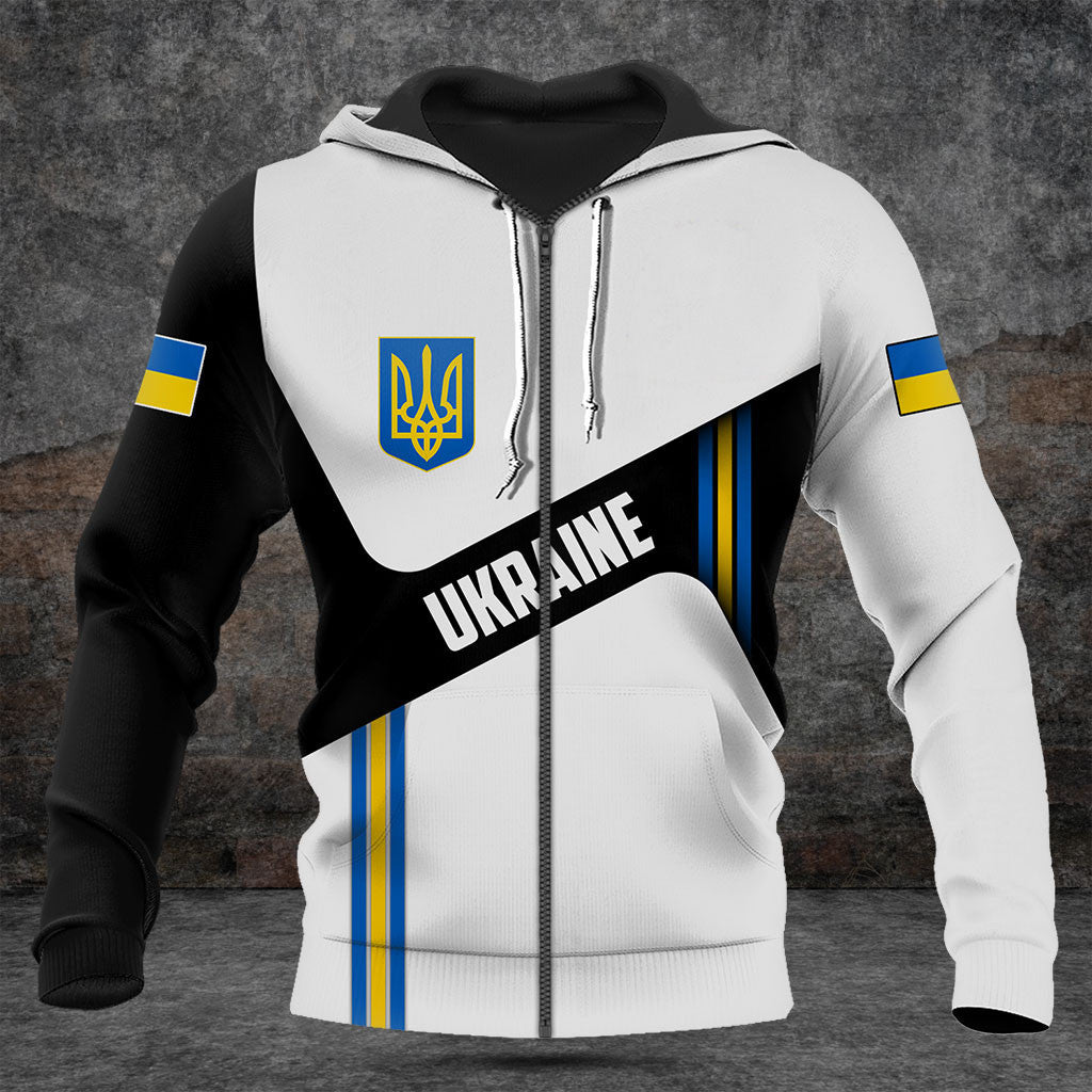 Passen Sie die Ukraine-Flagge schwarz und weiß Shirts