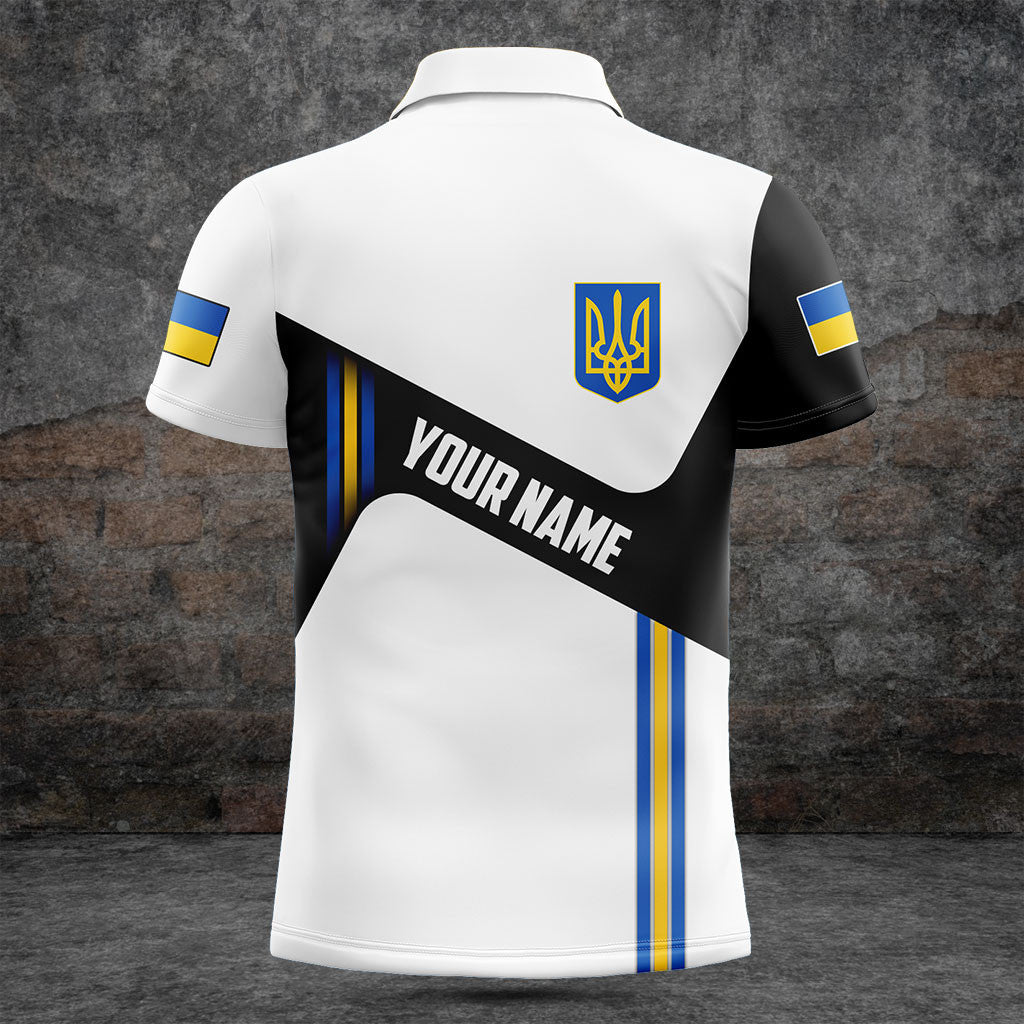 Passen Sie die Ukraine-Flagge schwarz und weiß Shirts