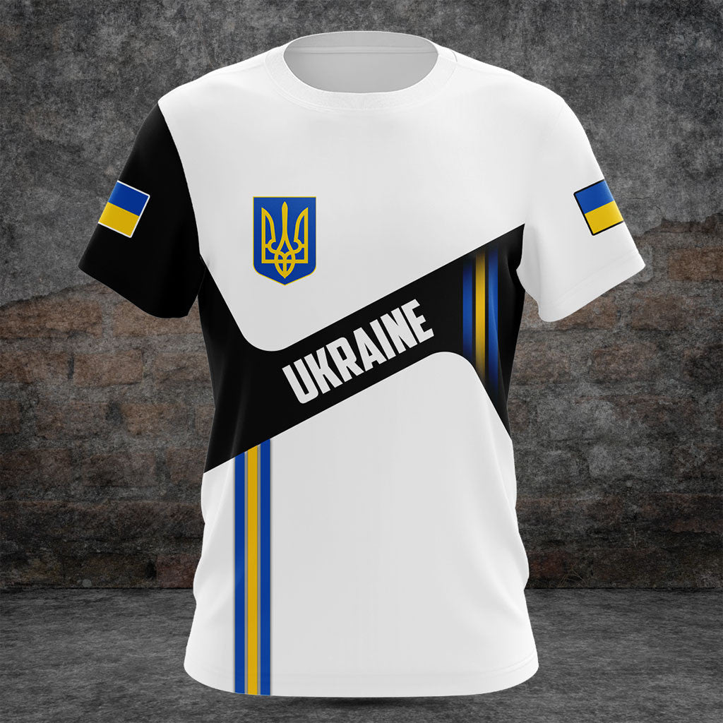 Passen Sie die Ukraine-Flagge schwarz und weiß Shirts