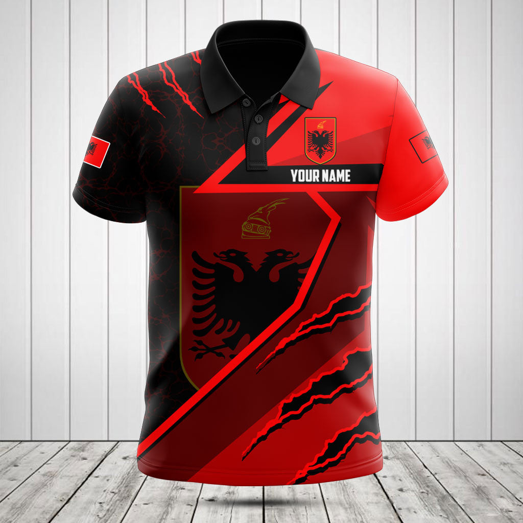 Albanien Flagge Lava Muster Shirts