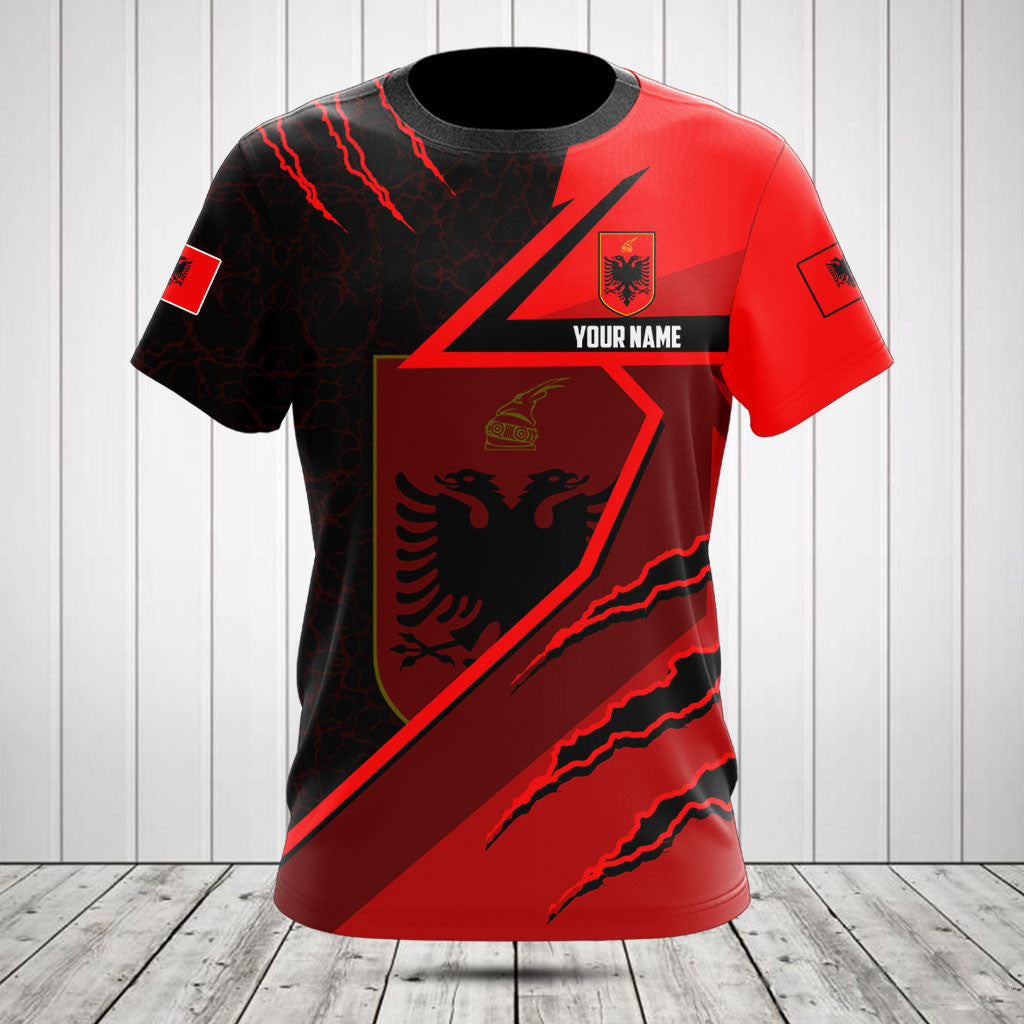 Albanien Flagge Lava Muster Shirts