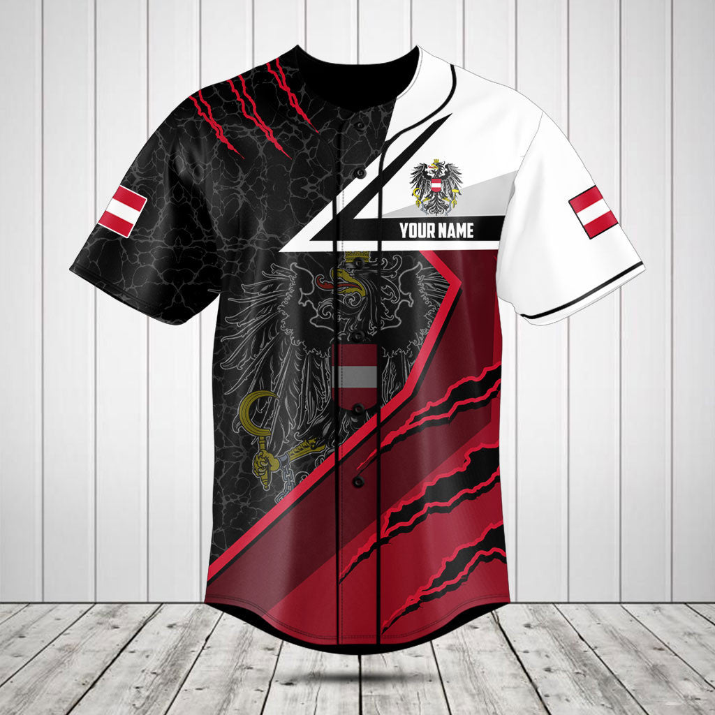 Customize Austria Flag Lava Pattern Shirts