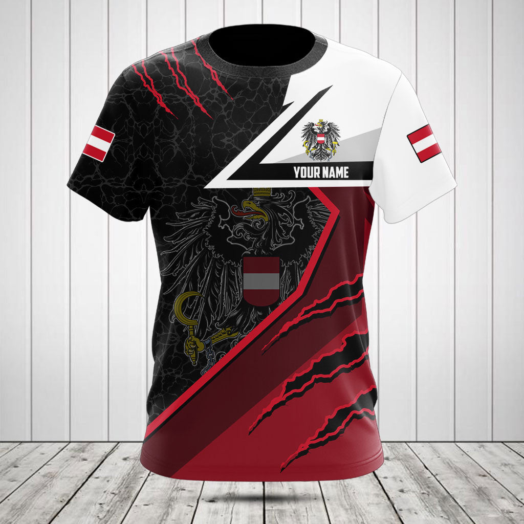 Customize Austria Flag Lava Pattern Shirts