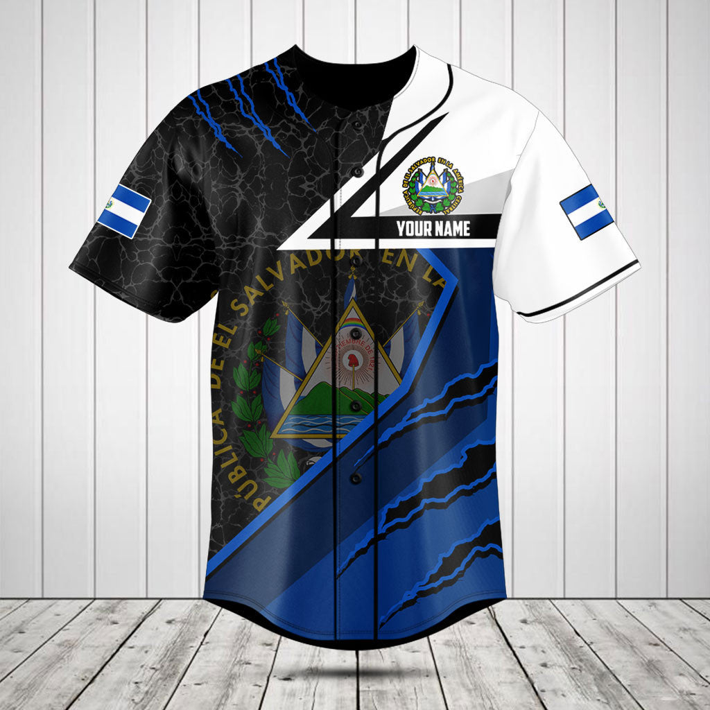 Customize El Salvador Flag Lava Pattern Shirts