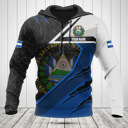 Customize El Salvador Flag Lava Pattern Shirts