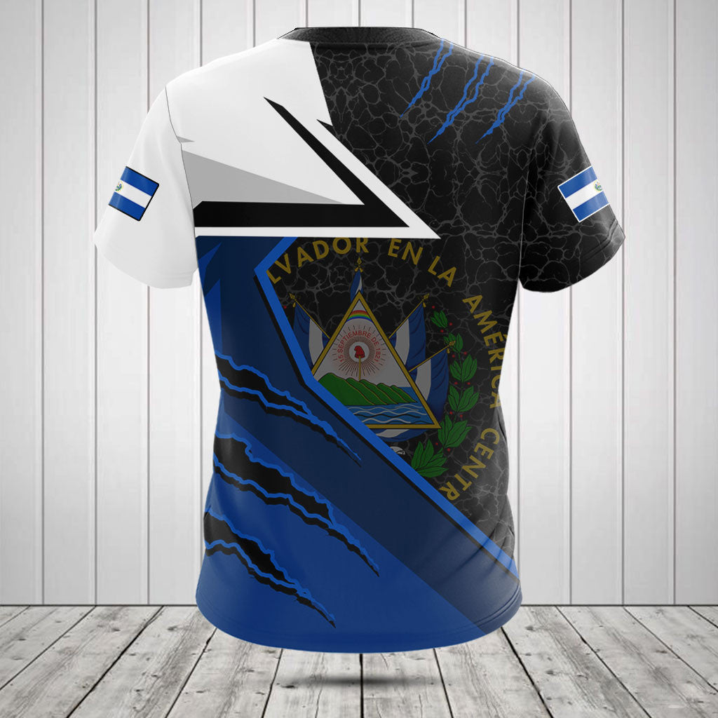 Customize El Salvador Flag Lava Pattern Shirts