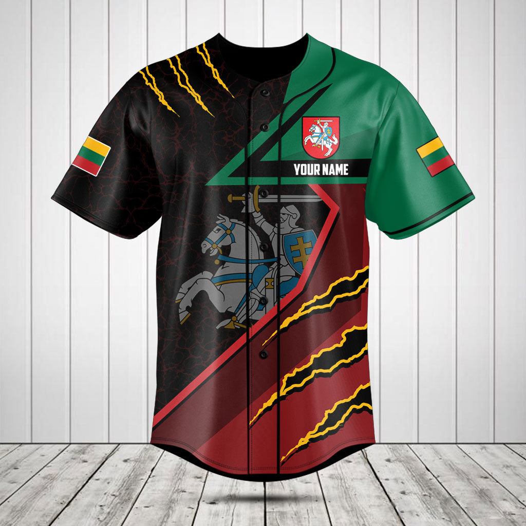 Customize Lithuania Flag Lava Pattern Shirts