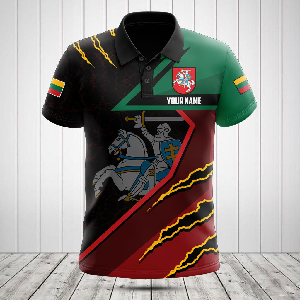 Customize Lithuania Flag Lava Pattern Shirts