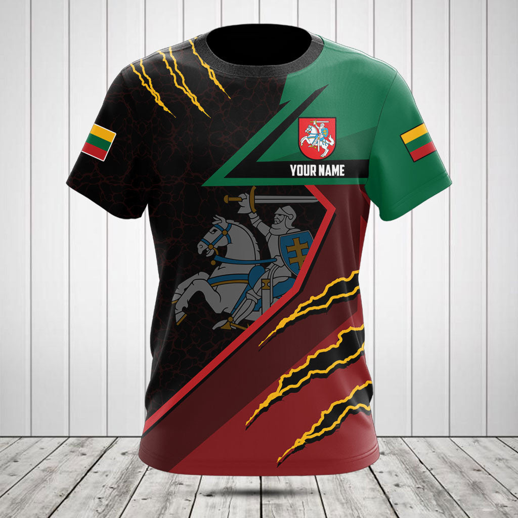 Customize Lithuania Flag Lava Pattern Shirts