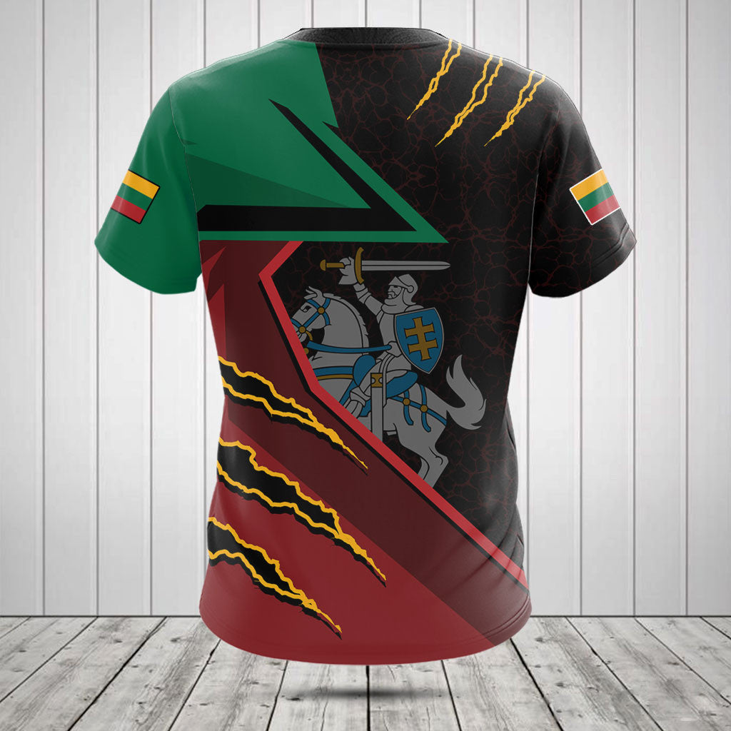 Customize Lithuania Flag Lava Pattern Shirts